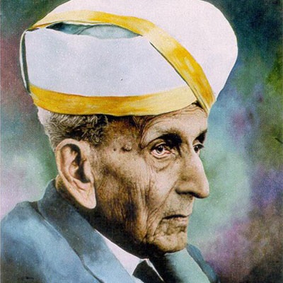 Portrait of Sir M. Visvesvaraya in a turban and jacket.